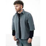 Lc Waikiki Yeni Sezon Kolay Giylebilir Omuzdan Çıtçıtlı Loose Fit Erkek Gömlek - 2XL - İndigo