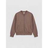 Lc Waikiki Yeni Sezon Kolej Yaka Kız Çocuk Soft Touch Fermuarlı Sweatshirt - Kahverengi - 7 - 8 Yaş