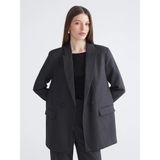 Lc Waikiki Yeni Sezon Kruvaze Yaka Çizgili Kadın Blazer Ceket - 36 - Gri
