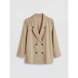 Lc Waikiki Yeni Sezon Kruvaze Yaka Çizgili Kadın Blazer Ceket - 42 - Kahverengi