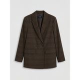 Lc Waikiki Yeni Sezon Kruvaze Yaka Ekose Kadın Blazer Ceket - 36 - Kahverengi