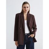 Lc Waikiki Yeni Sezon Kruvaze Yaka Kadın Blazer Ceket - 38 - Bordo