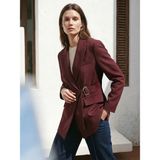 Lc Waikiki Yeni Sezon Kruvaze Yaka Kadın Blazer Ceket - 44 - Bordo