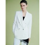 Lc Waikiki Yeni Sezon Kruvaze Yaka Krep Kadın Blazer Ceket - Ekru