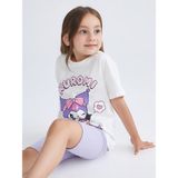 Lc Waikiki Yeni Sezon Kuromi Baskılı Kız Bebek Tişört ve Tayt 2'li - Ekru - 1 - 2 Yaş