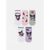 Lc Waikiki Yeni Sezon Kuromi Desenli Kız Çocuk Patik Çorap 5'li - 33 - 35 - Parlak Beyaz
