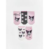 Lc Waikiki Yeni Sezon Kuromi Desenli Kız Çocuk Patik Çorap 5'li - 36 - 38 - Pembe