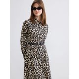 Lc Waikiki Yeni Sezon Leopar Desenli Kemerli Poplin Gömlek Elbise - 38 - Kahverengi