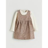 Lc Waikiki Yeni Sezon Leopar Desenli Kız Bebek Elbise ve Tişört - 2 - 3 Yaş - Bej