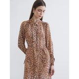 Lc Waikiki Yeni Sezon Leopar Desenli Modal Karışımlı Gömlek Elbise - 36 - Bej