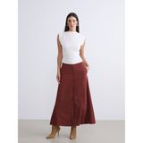Lc Waikiki Yeni Sezon Loose Fit A Kesim Müslin Etek - Bordo - 42