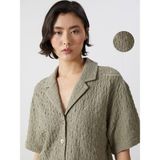 Lc Waikiki Yeni Sezon Loose Fit Dokulu Kadın Gömlek - Haki