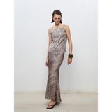 Lc Waikiki Yeni Sezon Loose Fit Dokulu Saten Etek - Bej