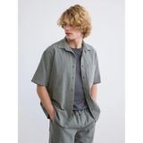 Lc Waikiki Yeni Sezon Loose Fit Keten Görünümlü Erkek Gömlek - 2XL - Haki