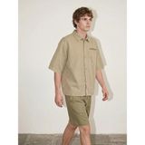 Lc Waikiki Yeni Sezon Loose Fit Nakışlı Erkek Gömlek - Bej