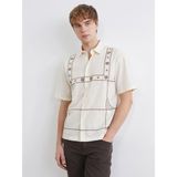 Lc Waikiki Yeni Sezon Loose Fit Nakışlı Erkek Gömlek - XL - Bej