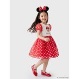 Lc Waikiki Yeni Sezon Minnie Mouse Baskılı Kız Çocuk Elbise - Ekru - 2 - 3 Yaş