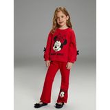 Lc Waikiki Yeni Sezon Minnie Mouse Baskılı Kız Çocuk Kalın Sweatshirt - Kırmızı - 9 - 12 Ay