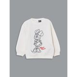 Lc Waikiki Yeni Sezon Minnie Mouse Baskılı Kız Çocuk Sweatshirt - Ekru - 1 - 2 Yaş