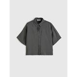 Lc Waikiki Yeni Sezon Modal Karışımlı Crop Kadın Gömlek - 3XL - Gri