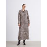 Lc Waikiki Yeni Sezon Modal Karışımlı Leopar Desenli Gömlek Elbise - 34 - Kahverengi