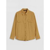 Lc Waikiki Yeni Sezon Modal Karışımlı Oversize Kadın Gömlek - 2XL - Sarı
