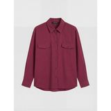 Lc Waikiki Yeni Sezon Modal Karışımlı Oversize Kadın Gömlek - 3XL - Mürdüm