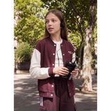 Lc Waikiki Yeni Sezon Mürdüm Kolej Yaka Nyc Baskılı Kız Çocuk Ceket - 9 - 10 Yaş