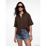 Lc Waikiki Yeni Sezon Müslin Kadın Gömlek - 2XL - Kahverengi