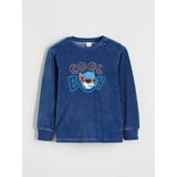 Lc Waikiki Yeni Sezon Nakışlı Kadife Erkek Çocuk Pijama Üst - Mavi - 7 - 8 Yaş