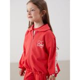 Lc Waikiki Yeni Sezon Nakışlı Kız Çocuk Fermuarlı Sweatshirt - Kırmızı - 9 - 12 Ay