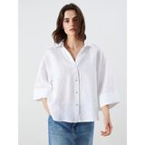 Lc Waikiki Yeni Sezon Oversize %100 Keten Kadın Gömlek - Beyaz