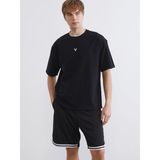 Lc Waikiki Yeni Sezon Oversize Bisiklet Yaka Spor Erkek Tişört - Siyah - XS