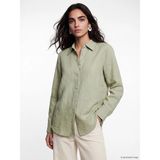 Lc Waikiki Yeni Sezon Oversize Kadın %100 Keten Gömlek - Haki
