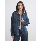 Lc Waikiki Yeni Sezon Oversize Kadın Jean Gömlek Ceket - XL - Indigo