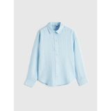Lc Waikiki Yeni Sezon Oversize Keten Kadın Gömlek - Mavi