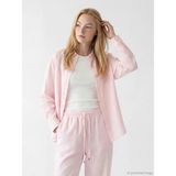 Lc Waikiki Yeni Sezon Oversize Keten Karışımlı Kadın Gömlek - Açık Pembe