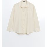 Lc Waikiki Yeni Sezon Oversize Keten Karisimli Kadin Gomlek - S5I322Z8 - Bej - 2XL