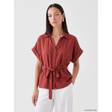 Lc Waikiki Yeni Sezon Oversize Modal Karışımlı Kadın Gömlek - 42 - Vişne