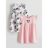 Lc Waikiki Yeni Sezon Pamuklu Minnie Mouse Baskılı Kız Bebek Elbise 2'li - 6 - 9 Ay - Pembe