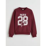 Lc Waikiki Yeni Sezon Paris Baskılı Kız Çocuk Kalın Sweatshirt - Mürdüm - 7 - 8 Yaş