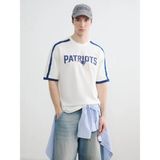 Lc Waikiki Yeni Sezon Patriots Baskılı Bol Kalıp Erkek Tişört - Ekru - XL