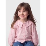 Lc Waikiki Yeni Sezon Pembe Bebe Yaka Fiyonk Desenli Kız Bebek Gömlek