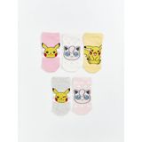 Lc Waikiki Yeni Sezon Pikachu Desenli Kız Çocuk Patik Çorap 5'li - 30 - 32 - Pembe