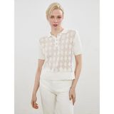 Lc Waikiki Yeni Sezon Polo Yaka Ajurlu Kadın Triko Kazak - Bej - XL