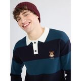 Lc Waikiki Yeni Sezon Polo Yaka Ayı Teddy Nakışlı Erkek Triko Kazak - İndigo