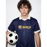 Lc Waikiki Yeni Sezon Polo Yaka Barcelona Baskılı Erkek Spor Tişört - Koyu Lacivert - XL