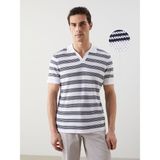 Lc Waikiki Yeni Sezon Polo Yaka Çizgili Erkek Dokulu Triko Kazak - Ekru - M