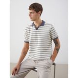 Lc Waikiki Yeni Sezon Polo Yaka Çizgili Erkek Tişört - İndigo - 2XL