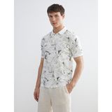 Lc Waikiki Yeni Sezon Polo Yaka Desenli Erkek Tişört - Gri - 2XL
